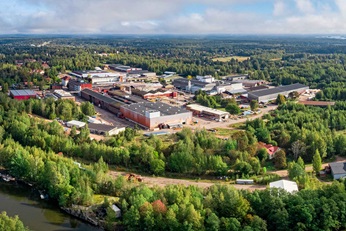 Aerial view of factory in Finland