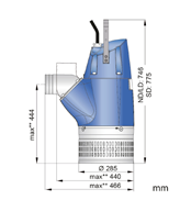 XJ drainage pump dimensions