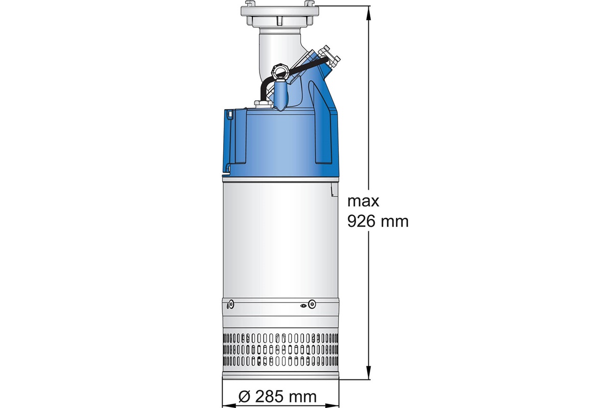Dimension drawing of submersible sludge pump XJS 110 dim Storz