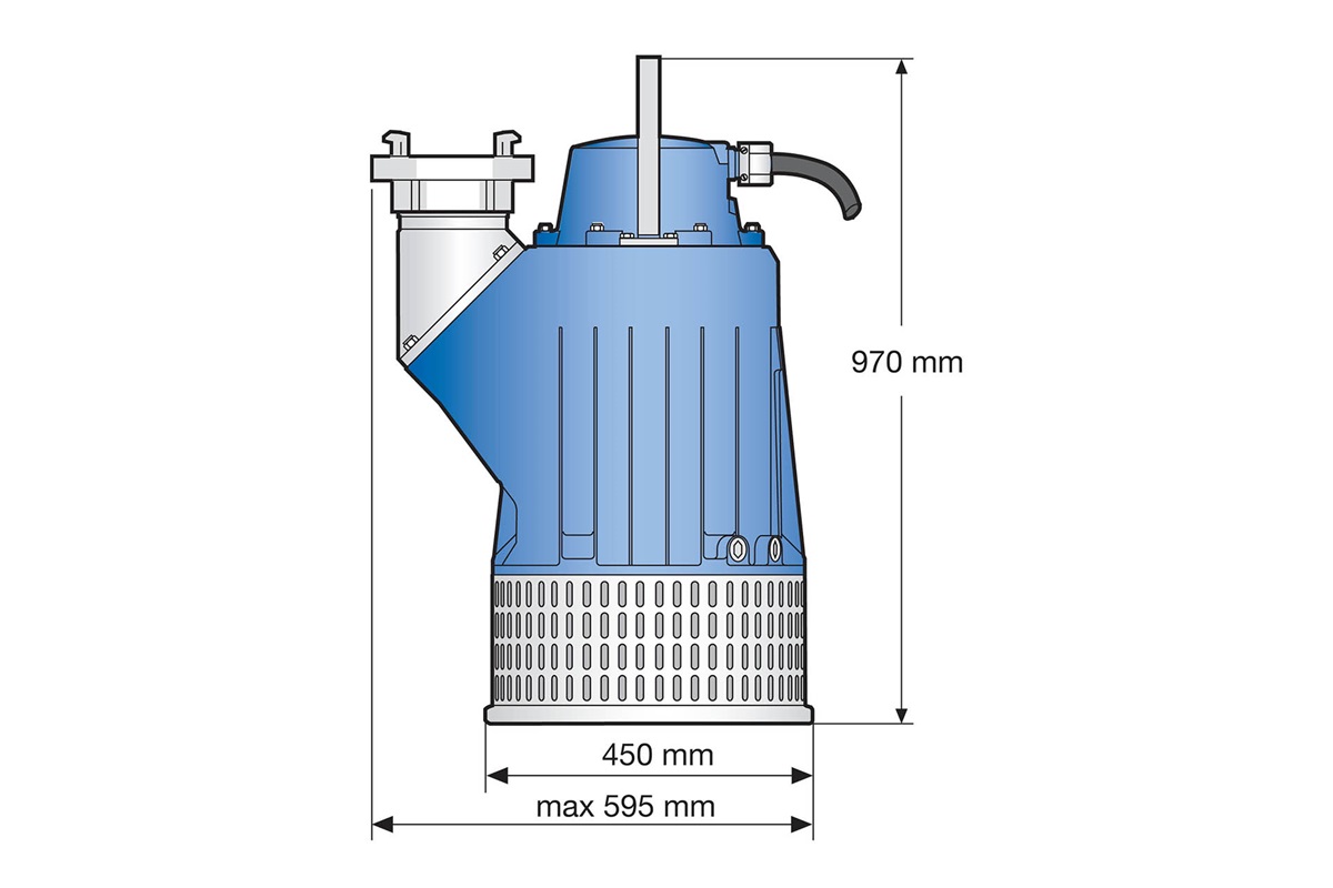 Dimension drawing of submersible drainage pump J 205 Storz