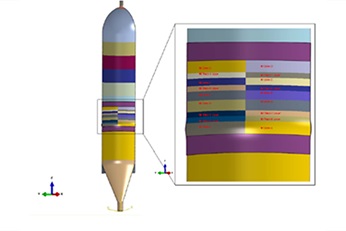 Drawing of vessel with welding zones