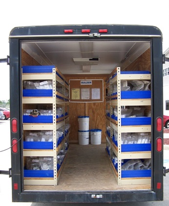 Hardware consignment services inside a trailer