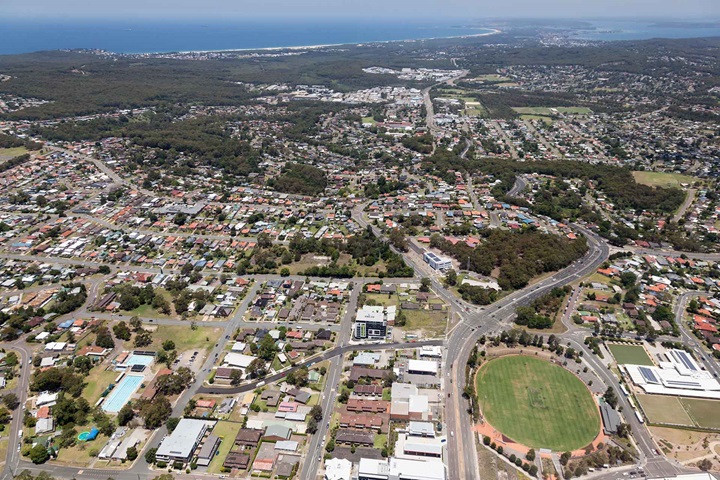 Aerial view of Newcastle, Australia