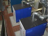 Energy neutral sewage plant compressor room inside