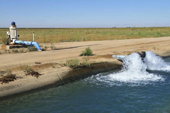 Water discharge into irrigation canal​