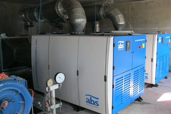 The Sunbury wastewater treatment plant compressor room