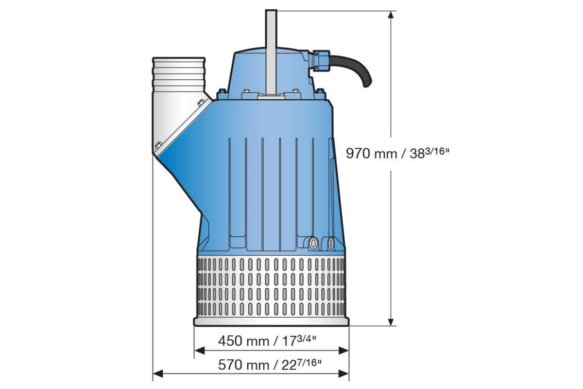 Dimension drawing of submersible drainage pump J 205