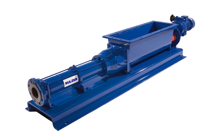 PC cake pump for transfer and handling of thickened and blended sludge