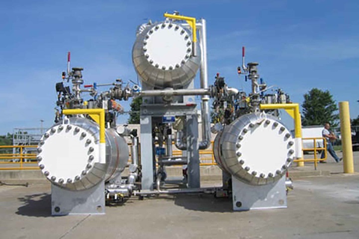 Installation at customer's site with covers with many bolts